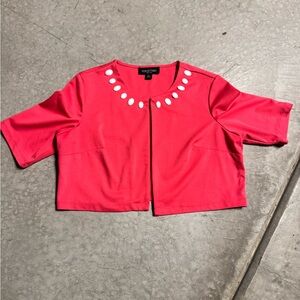 Perceptions fushia Crop bolero with White gem Details